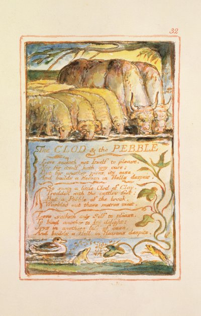 The Clod and the Pebble: Plate 32 from Songs of Innocence and of Experience (Copy AA) c.1815-26 by William Blake